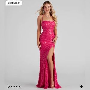 HOT PINK PROM DRESS